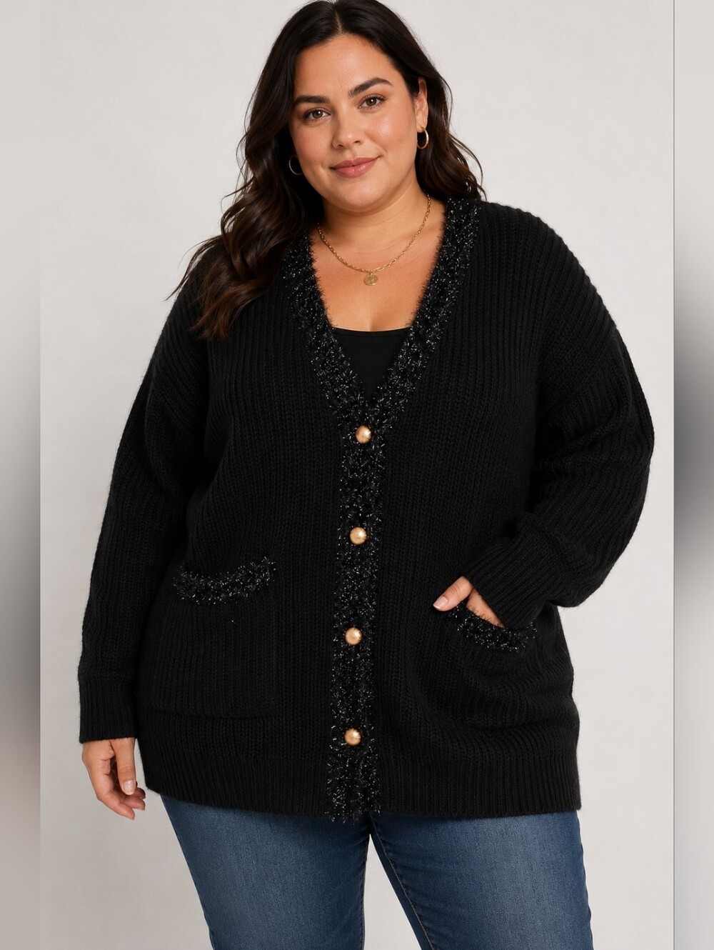 🖤✨ JustFab Cozy Glam Chunky Cardigan Xxl ✨🖤